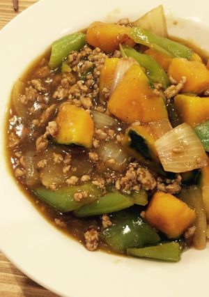 かぼちゃと豚ひき肉の醤油あんかけ-レシピのメイン写真