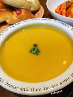 電子レンジで作るかぼちゃスープ-レシピのメイン写真