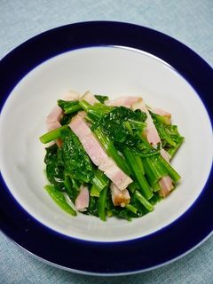 レンジで簡単!ベーコンほうれん草-レシピのメイン写真