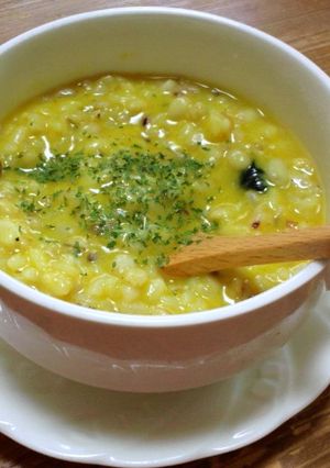 一人ご飯に♪カレー味のリゾット風-レシピのメイン写真