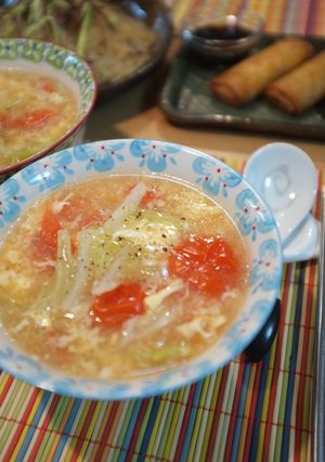 キャベツとミニトマトの酸辣湯風-レシピのメイン写真