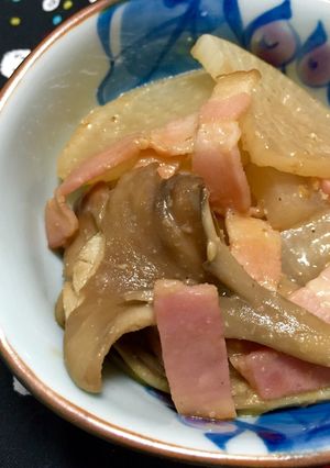 時短！大根・ベーコン・舞茸のオイマヨ和え-レシピのメイン写真