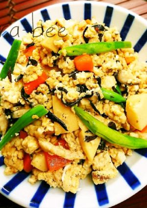 水切り不要♡焼き豆腐でひじき炒り豆腐-レシピのメイン写真