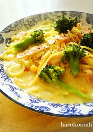 コーンカルボナーラのワンポットパスタ-レシピのメイン写真