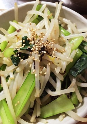 ムダカット☆もやしと小松菜の塩昆布和え-レシピのメイン写真