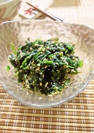 チアシード入り☆ほうれん草の胡麻和え-レシピのメイン写真