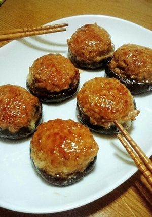 大豆のお肉で椎茸の肉詰め~照り焼き風-レシピのメイン写真