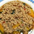 かぼちゃの大豆ミートピリ辛あんかけ♫