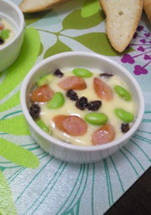 ソーセージ＆枝豆のココットカマン-レシピのメイン写真