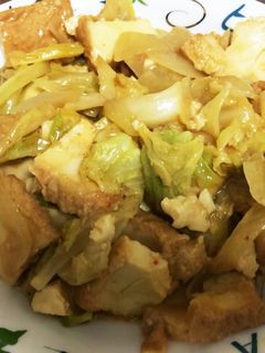 キャベツと厚揚げの味噌炒め-レシピのメイン写真