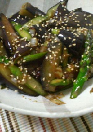 茄子とアスパラのにんにく醤油炒め-レシピのメイン写真