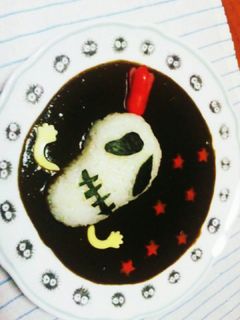 ハロウィンおばけチャンの黒いカレー-レシピのメイン写真