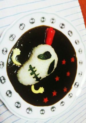 ハロウィンおばけﾁｬﾝの黒いカレー-レシピのメイン写真