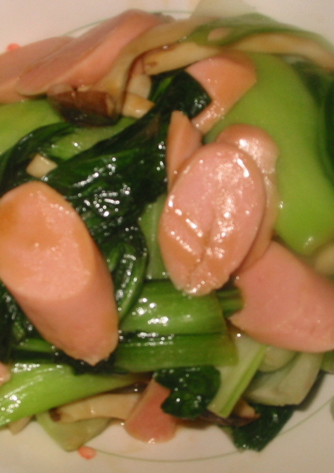 青梗菜と魚肉ソーセージのオイマヨ炒め-レシピのメイン写真