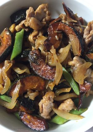 かぼちゃと豚肉の炒め物-レシピのメイン写真
