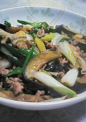 ナス☆ネギ☆豚肉のオイスターソース炒め-レシピのメイン写真