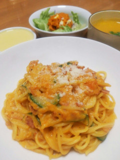かぼちゃの豆乳クリームパスタ-レシピのメイン写真