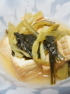 小松菜と絹厚揚げの煮物-レシピのメイン写真