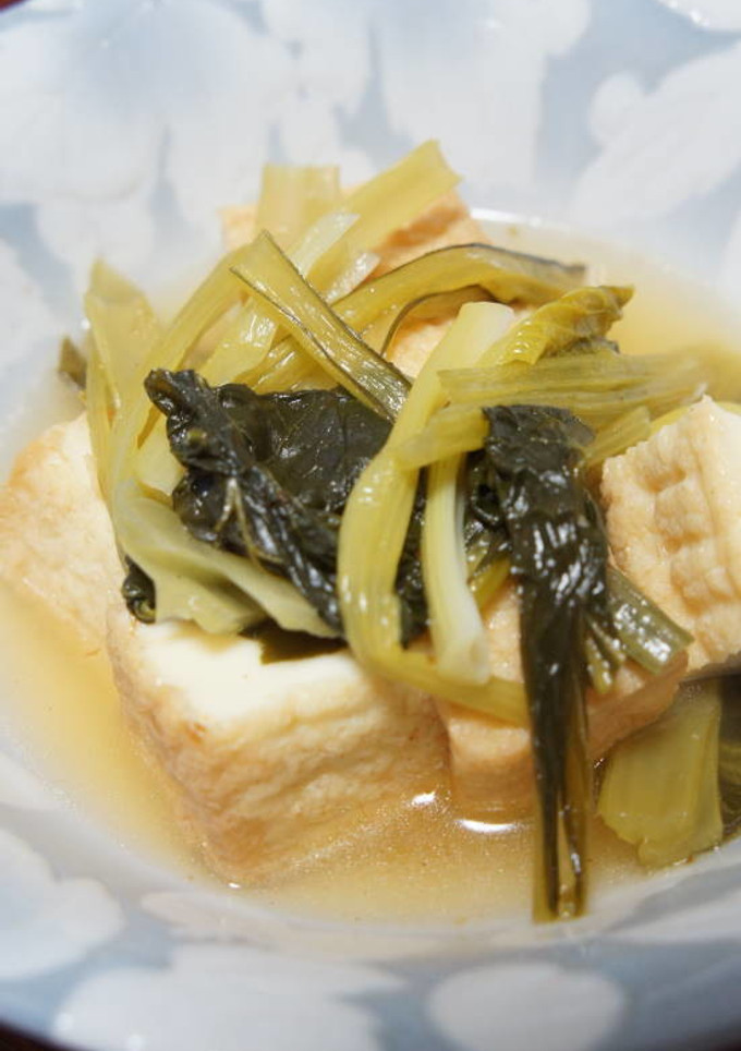 小松菜と絹厚揚げの煮物-レシピのメイン写真
