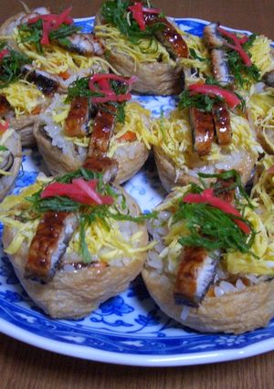 鰻の華やかいなりずし-レシピのメイン写真