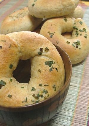 豆腐と味噌入り ミソスープベーグル♪-レシピのメイン写真