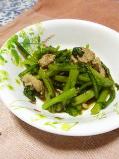 春菊と豚肉の温サラダ 酢醤油味-レシピのメイン写真