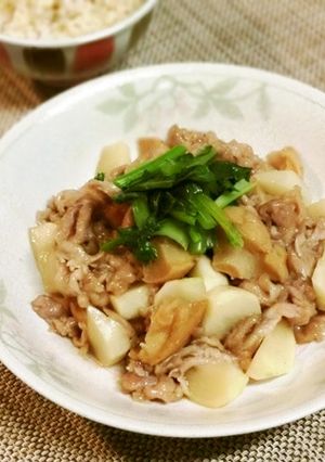 かぶと豚肉、車麩のこっくり炒め煮-レシピのメイン写真