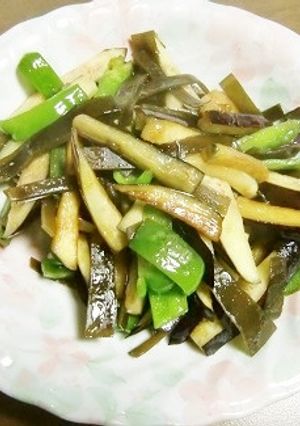 湯豆腐の昆布を、ナスとピーマンでリメイク-レシピのメイン写真