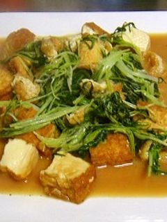 旬の水菜と厚揚げの煮物-レシピのメイン写真