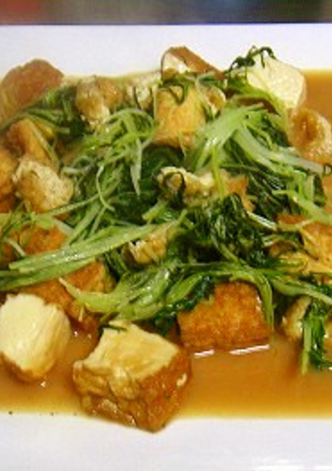 旬の水菜と厚揚げの煮物-レシピのメイン写真