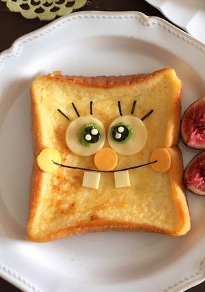 食パンで!スポンジボブのフレンチトースト-レシピのメイン写真