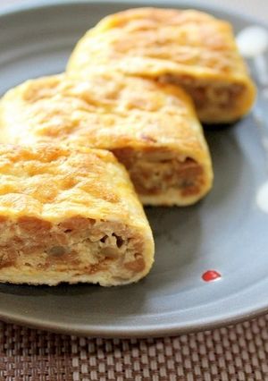 糖質オフ♪舞茸と大豆のお肉そぼろの卵焼き-レシピのメイン写真