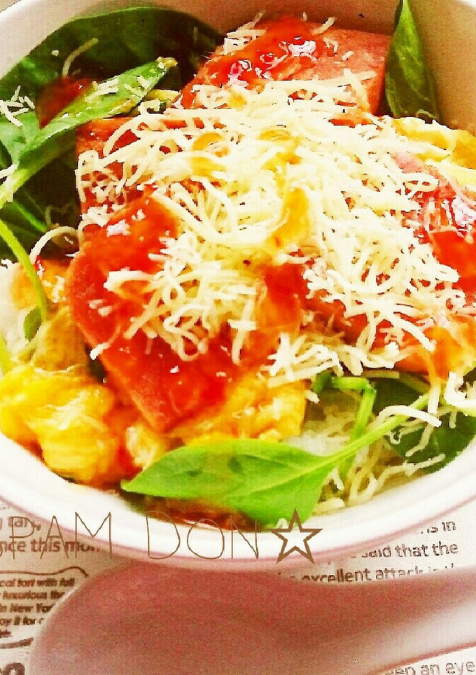 ☆半熟卵とスパムの丼☆-レシピのメイン写真