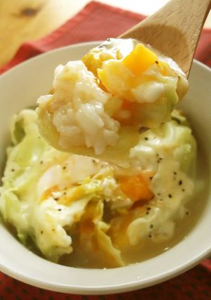 発芽米で♪卵とチーズの生姜スープかけご飯-レシピのメイン写真