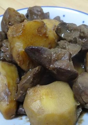 里芋と鶏レバーの煮物-レシピのメイン写真