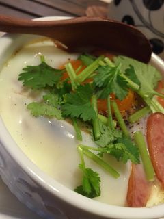 パクチー乗せココットカマン-レシピのメイン写真