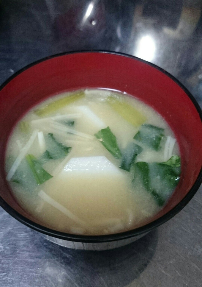 里芋とえのきと小松菜のお味噌汁-レシピのメイン写真