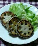 大豆のお肉（ミンチ）のレンコンバーグ