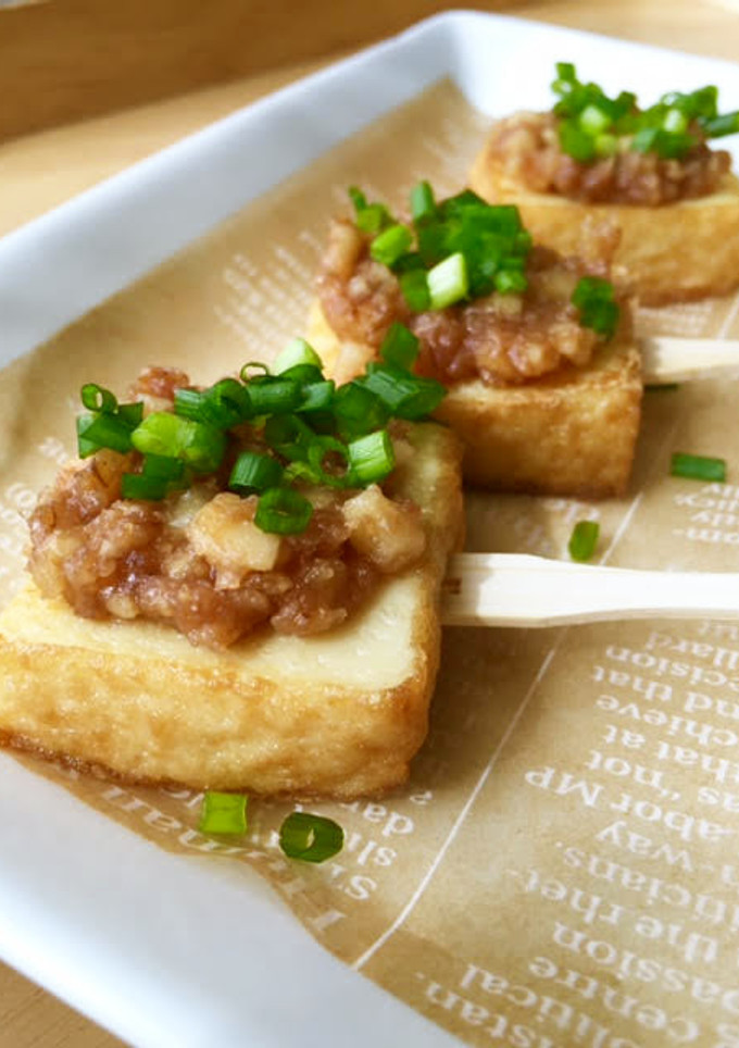 おつまみにも♪厚揚げのくるみ味噌のせ-レシピのメイン写真