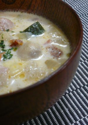 鶏とマッシュルームの幸せクリームスープ♪-レシピのメイン写真