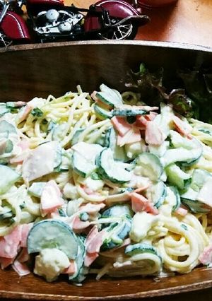 パスタ麺でスパサラ-レシピのメイン写真