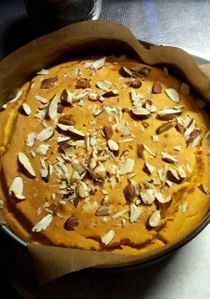 カボチャﾁｰｽﾞｹｰｷ♪ﾖｰｸﾞﾙﾄ入り-レシピのメイン写真