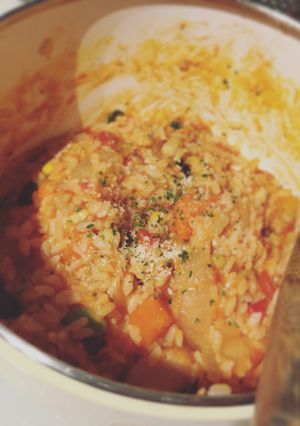 お鍋で簡単リゾット☆トマト缶☆玉ねぎ-レシピのメイン写真