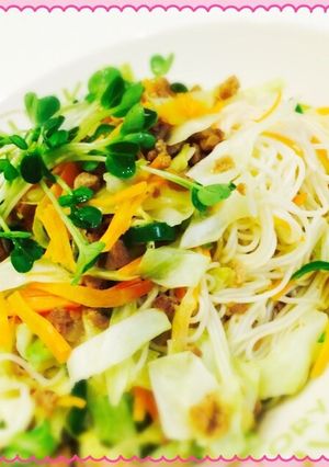 大豆のお肉でアジア風☆素麺チャンプル-レシピのメイン写真