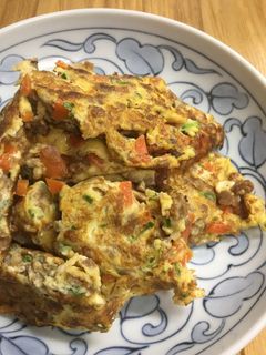 大豆のお肉で・人参そぼろ入り卵焼き-レシピのメイン写真