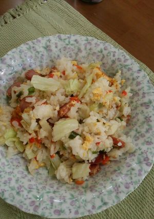 冷蔵庫の余り物で炒飯！-レシピのメイン写真