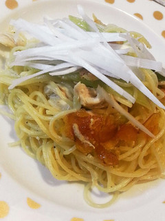 絶品♡からすみパスタ♡白ネギ、鶏ささみ-レシピのメイン写真