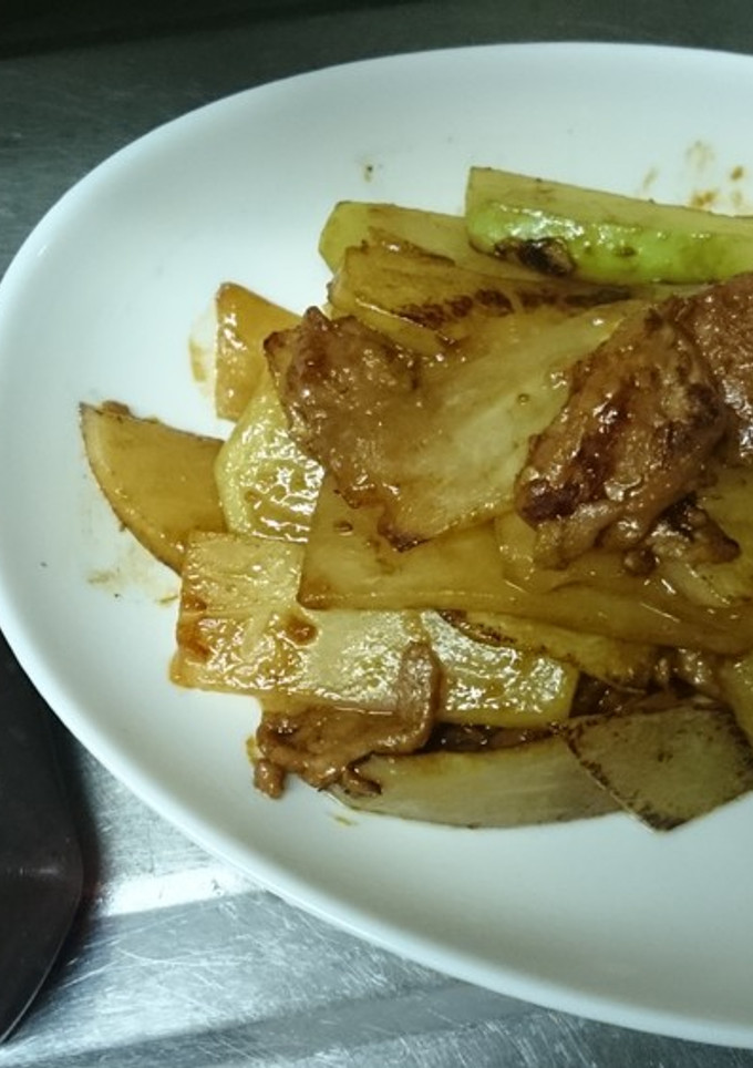 簡単！　大豆のお肉とはやとうりの炒め物-レシピのメイン写真
