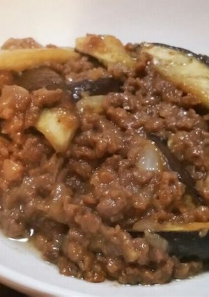 大豆のお肉で肉味噌茄子♪-レシピのメイン写真