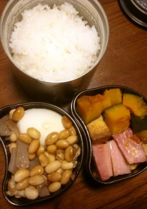 雨降り月曜の朝入れ忘れたポテサラ無し弁当-レシピのメイン写真